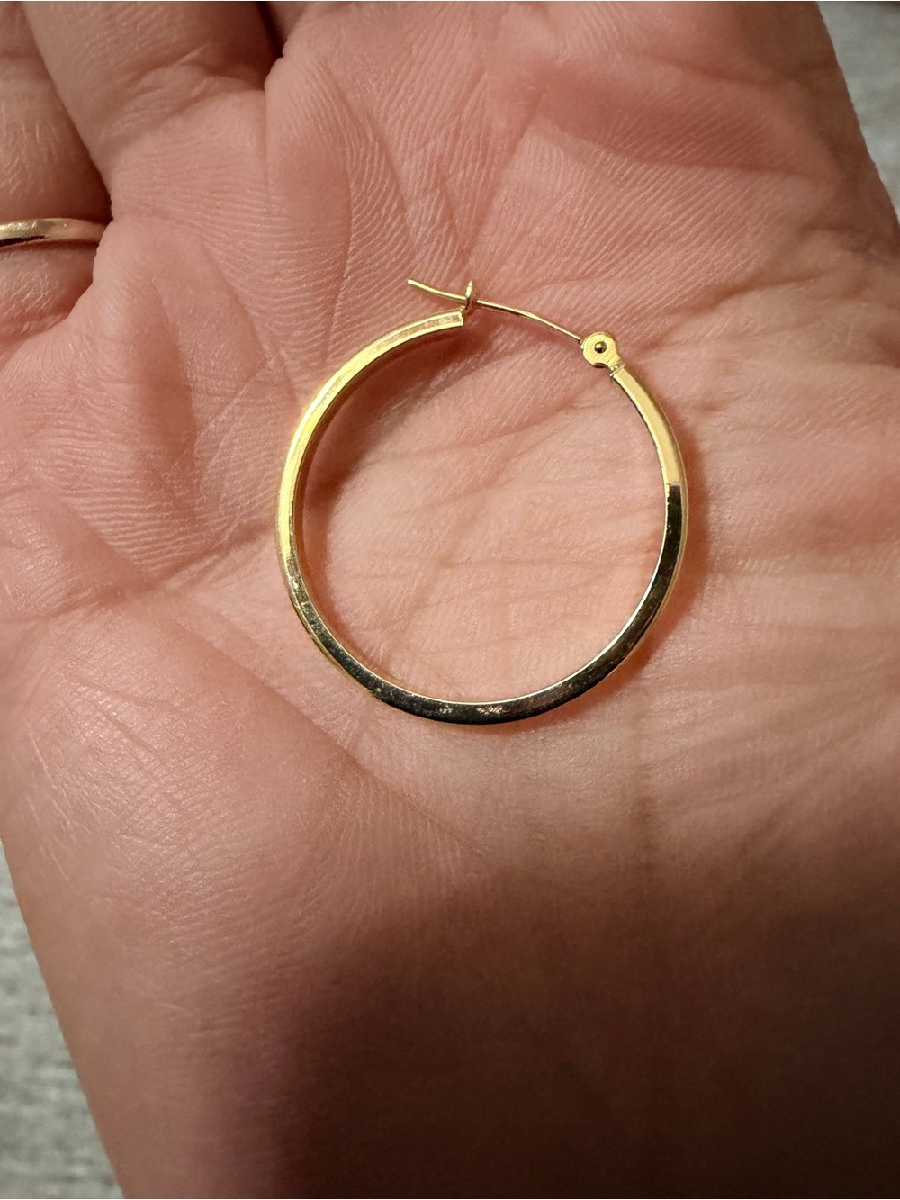 14K Solid Yellow Gold Classic Gold Hoop Earrings - Women's Jewelry